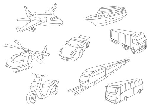Transportation set of objects. Business or industrial images.
