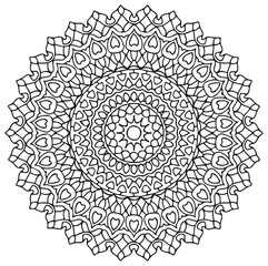 bellissimo mandala disegnato a mano da colorare anti stress e relax