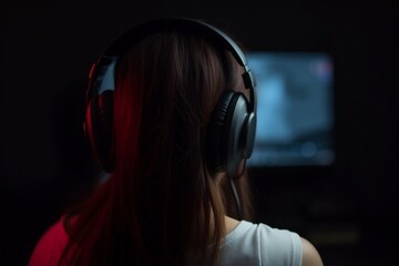 A portrait of gamer playing games on computer