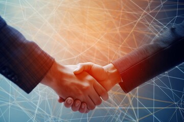 two bussinessman shaking hands in office