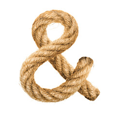 Ampersand sign made of rope