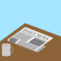 vector illustration of black and white newspaper