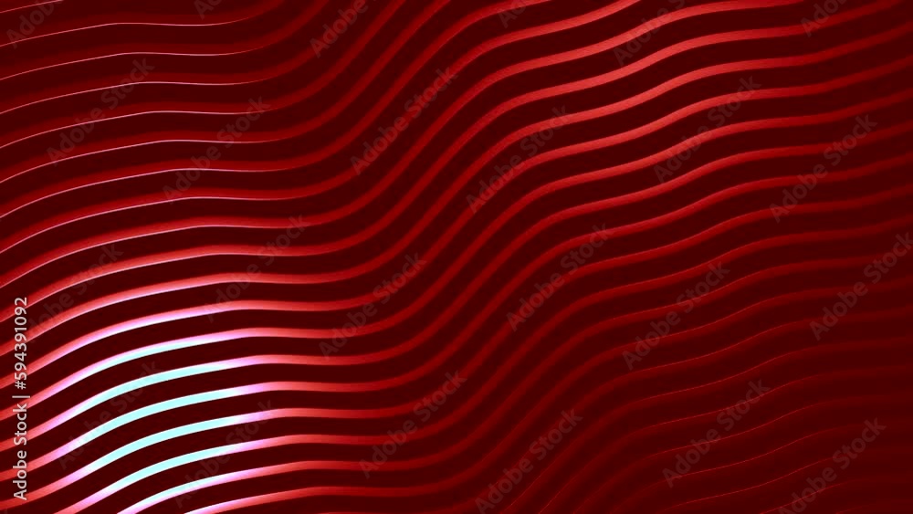 Poster abstract waves red structure flow. design. curving rows of narrow colorful lines.