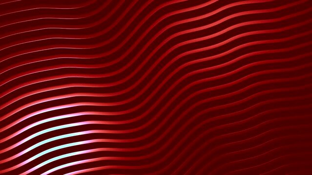 Abstract waves red structure flow. Design. Curving rows of narrow colorful lines.