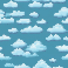 Pixel art clouds