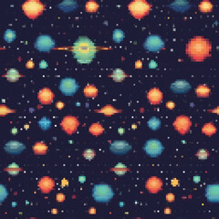 Pixel art planets