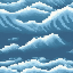 Pixel art ocean waves