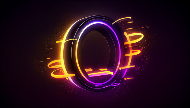 Beautiful abstract futuristic letter O logo Ai generated image