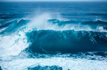 Naklejka premium Waves on Ocean. Generative AI.
