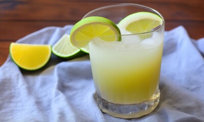 glass of lemonade with lemon