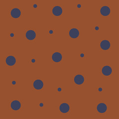 Seamless patterns of blue peas with a dark orange background. Vector illustration.	
