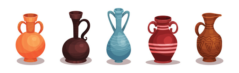 Ceramic Vessels and Containers for Interior and Kitchen Use Vector Set