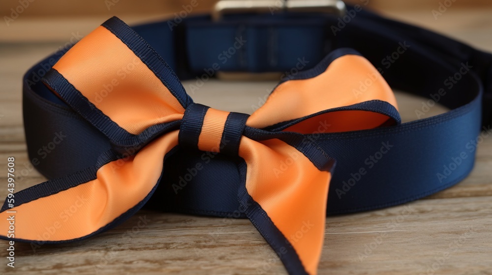 Aufkleber an orange and blue bow tie on a blue collared collared collared collared collared collared collared 