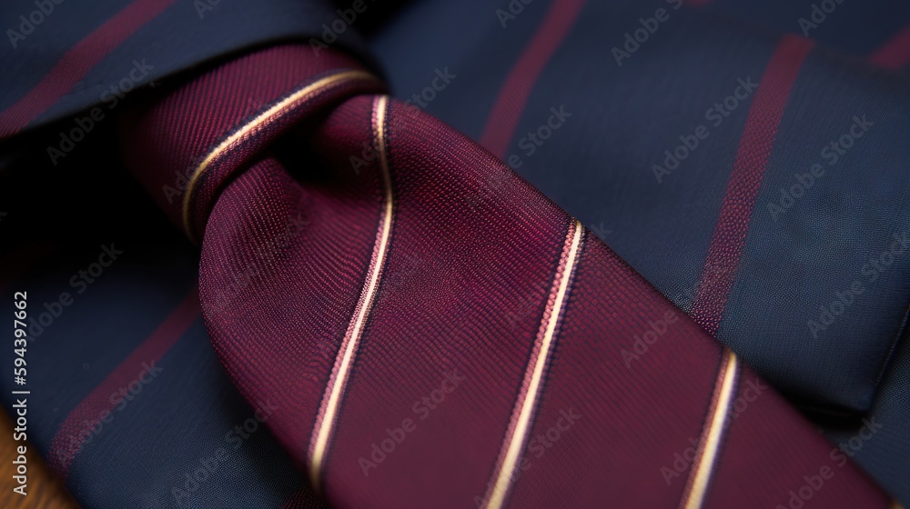 Poster a close up of a tie on a wooden table with a wooden table top in the background and a wooden table t