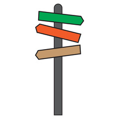 Road Signpost Icon Illustration