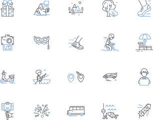 Character traits line icons collection. Hsty , Integrity , Courage , Empathy , Ambition , Humility , Passion vector and linear illustration. Optimism ,Perseverance ,Resilience outline signs set