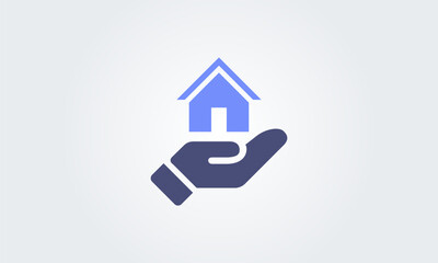 Fototapeta na wymiar Home Web icons. House, Hand symbol button, Simple vector illustration
