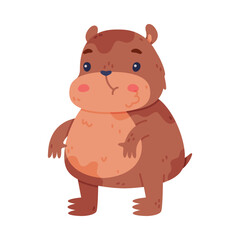 Fototapeta na wymiar Cute Hamster Character with Stout Body Standing Vector Illustration