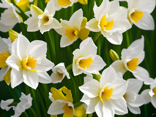 Narcisus flowers. AI generated illustration