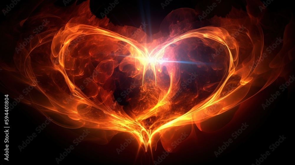 Aufkleber a heart shaped object with a bright light in the middle of the heart is shown in the middle of the i