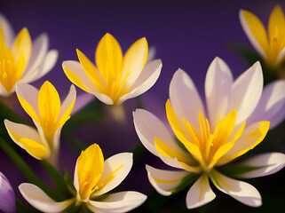 Fototapeta na wymiar Crocuses flowers. AI generated illustration
