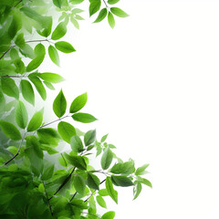 green leaves isolated on white