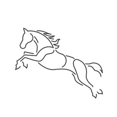 Line drawing of horse walking symbol. Logo of the horse. Vector illustration