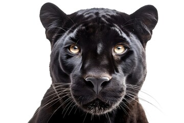 Generated AI Panthera front view isolated on white background, AI