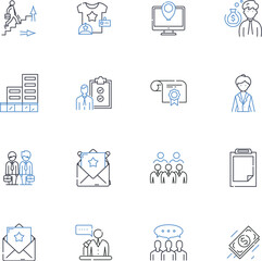 Business Consultancy line icons collection. Strategy, Optimization, Planning, Growth, Execution, Performance, Innovation vector and linear illustration. Analysis,Transformation,Leadership outline