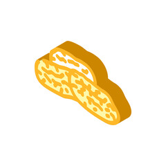 apricot dried fruit isometric icon vector illustration