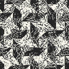 Monochrome Marbled Effect Textured Geometric Pattern
