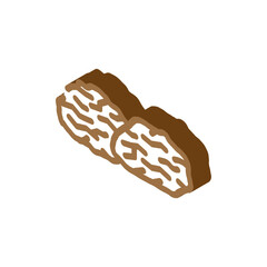 prunes dried fruit isometric icon vector illustration
