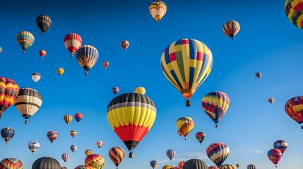 Obraz premium A whimsical shot of a colorful hot air balloon festival