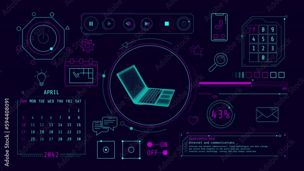 Poster infographics about network technologies animated on the alpha channel.
