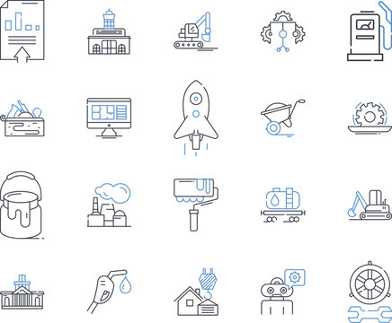 Assembler line icons collection. Code, Syntax, Registers, Instructions, Assemble, Memory, Programming vector and linear illustration. Source,Opcode,Mnemonics outline signs set