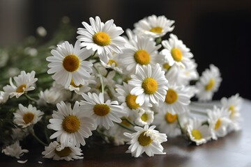 Obraz premium bouquet of white daisies in a garden