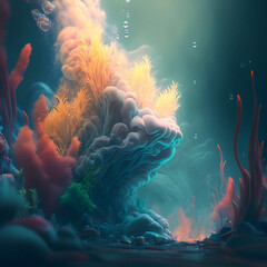 Wallpaper underwater scene with space 