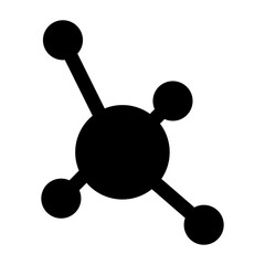 Network, molecule, atom or structure icon. Vector illustration isolated on white background.