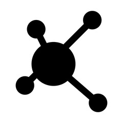 Network, molecule, atom or structure icon. Vector illustration isolated on white background.