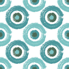 Fototapeta premium Painted round shapes seamless pattern graphic design.