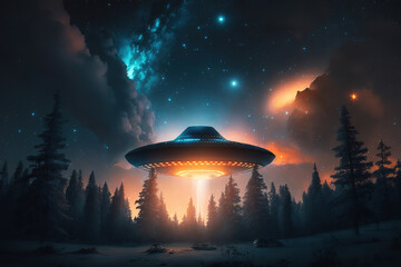 UFO in the night sky  