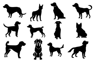 series of icons with dogs, dog logo