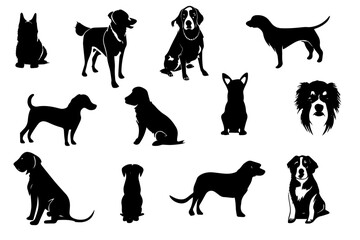 series of icons with dogs, dog logo