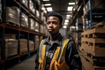 person in warehouse