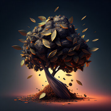 tree on the sunset