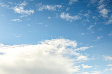 Bright spring sky clouds background