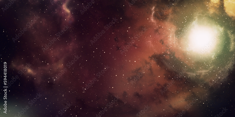 Canvas Prints cosmic background consisting of black surface with stars and colored nebulae