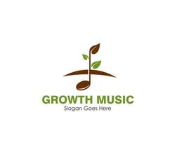 growth music logo design concept
