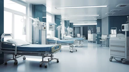 Fotobehang Hospitals and clinic empty interior with bright lighting , operation theater interior, laboratory interior with bright light © AIPERA