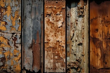 Capturing the Beauty of Natural Aging: Rust, Peeling Paint, and Cracked Wood Textures. Generative AI.